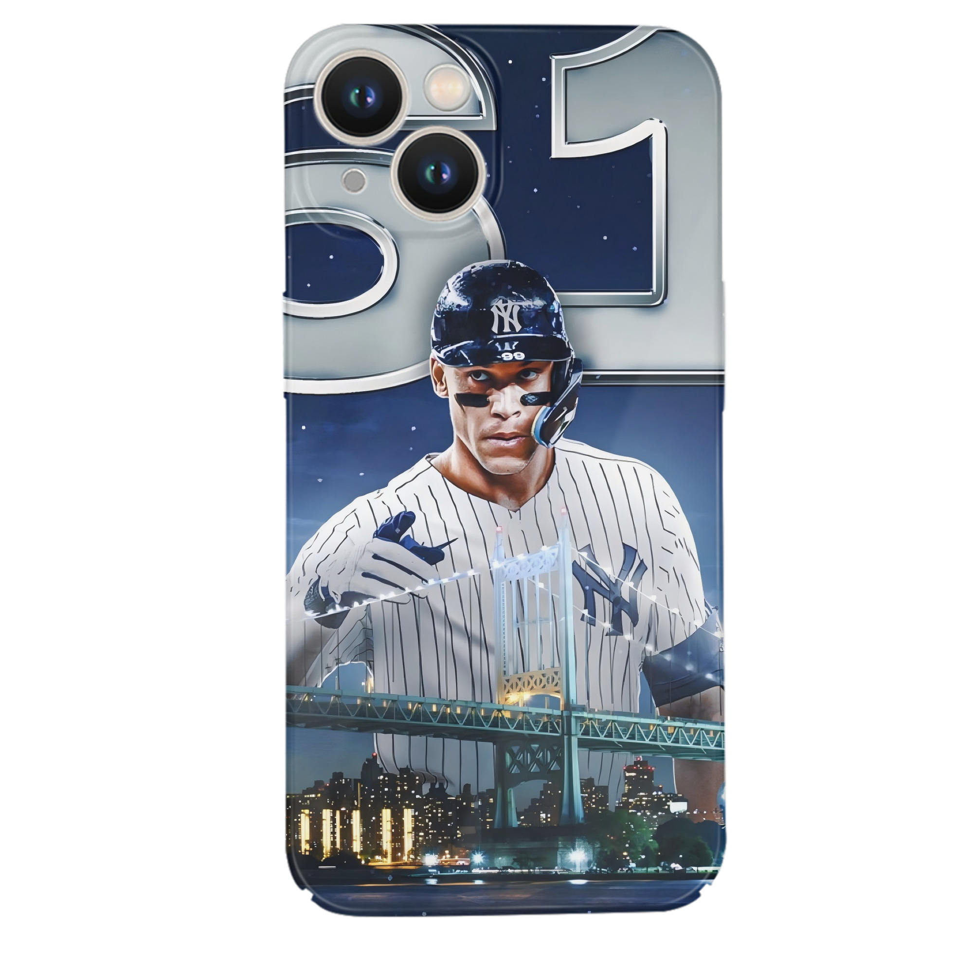 Aaron Judge 61 Home Runs IPhone 14 Series Full-Cover Hard Case – Shockproof With Raised Camera Protection – Precise Cutouts, Wireless Charging Compatible – Durable, Anti-Yellowing, Easy To Clean